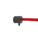 Attache murale pour cordon élastique rouge installée sur mur avec poteau de délimitation TELNALINE