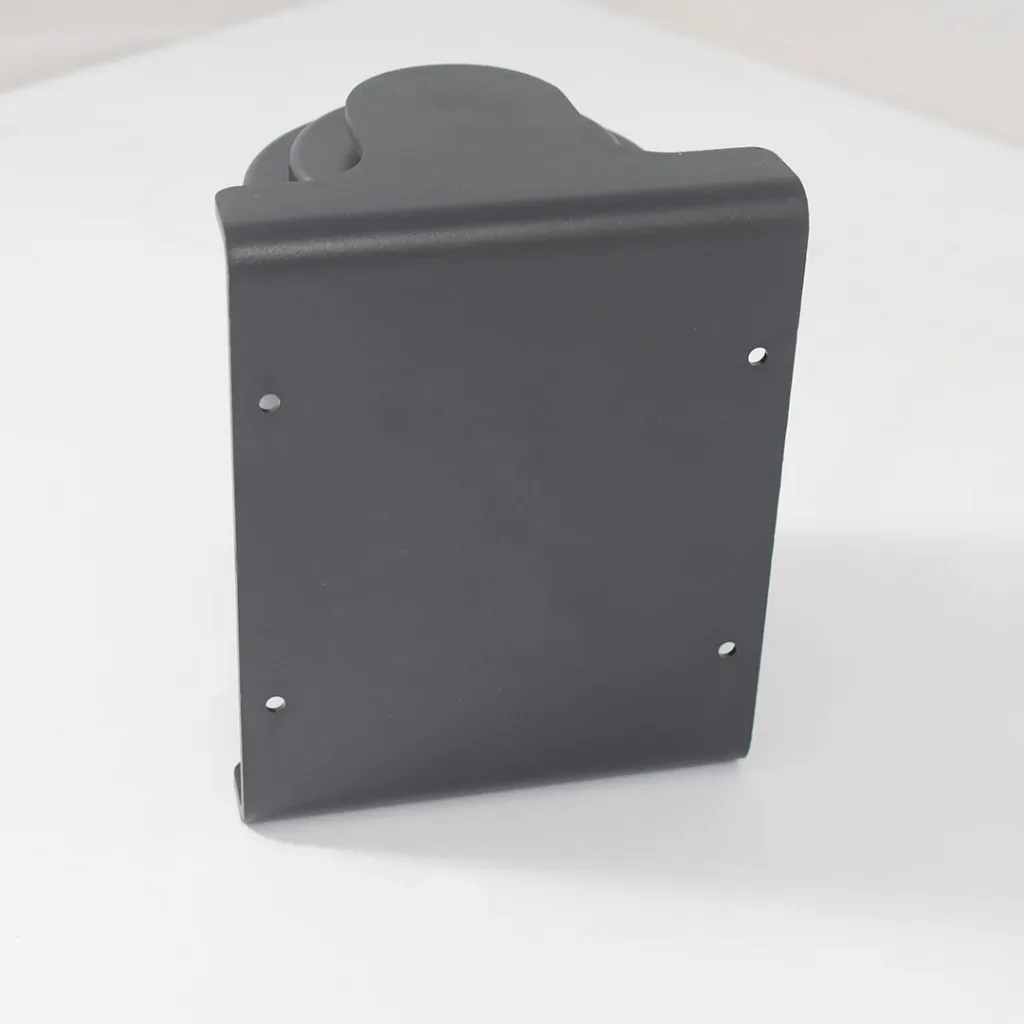 Vue arrière de la platine de fixation murale de l'enrouleur pivotant noir mat avec ses quatre orifices de vissage  - TELNALINE